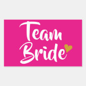 Team Bride Gold Heart Rechthoekige Sticker (Voorkant)