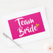Team Bride Gold Heart Rechthoekige Sticker (Envelop)