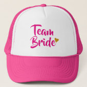 Team Bride Gold Heart Trucker Pet (Voorkant)
