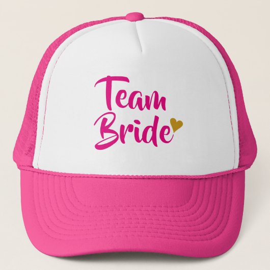 Team Bride Gold Heart Trucker Pet (Voorkant)