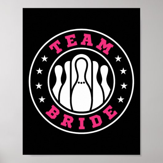 Team Bride Groom Bowling Bachelor Party Weddi Poster (Voorkant)