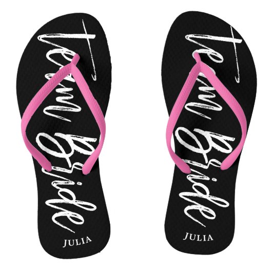 Team Bride | Het Stijl van het Manuscript de Aange Teenslippers (Voetbed)