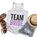 Team Bride Lila Bachelorette Party Tanktop<br><div class="desc">Ga naar Team Bride! De superschattige tank voor bruidsmeisjes en bachelorette-feestjes bevat paarse en zwarte tekst. Coördinaten met onze bijbehorende uitnodigingen,  excentriekelingen,  stickers en kolven - controleer onze winkel voor meer!</div>