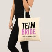 Team Bride Lila Bachelorette Party Tote Bag (Voorkant (product))