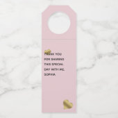 Team Bride Love Pink Bridal Party Flessenhanger (Achterkant)