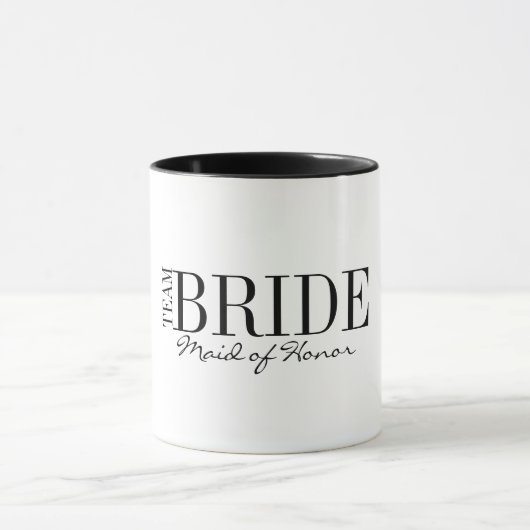 Team Bride Maid of Honor Bridal Party Coffee Mok (Midden)