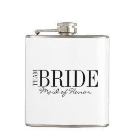 Team Bride Maid of Honor Bridal Party Flask Heupfles