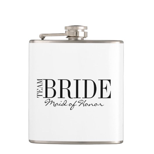 Team Bride Maid of Honor Bridal Party Flask Heupfles (Voorkant)