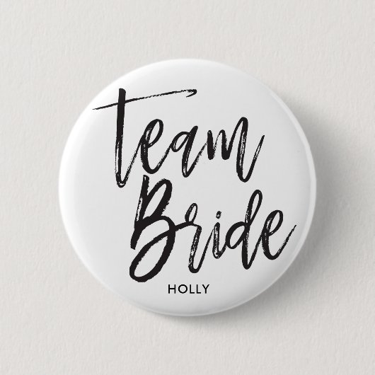 Team Bride | Manuscript Black Ronde Button 5,7 Cm (Voorkant)