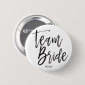 Team Bride | Manuscript Black Ronde Button 5,7 Cm (Voorkant /achterkant)
