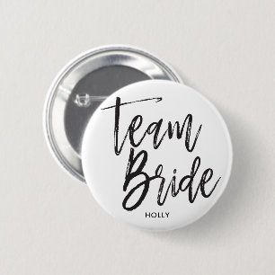 Team Bride   Manuscript Black Ronde Button 5,7 Cm