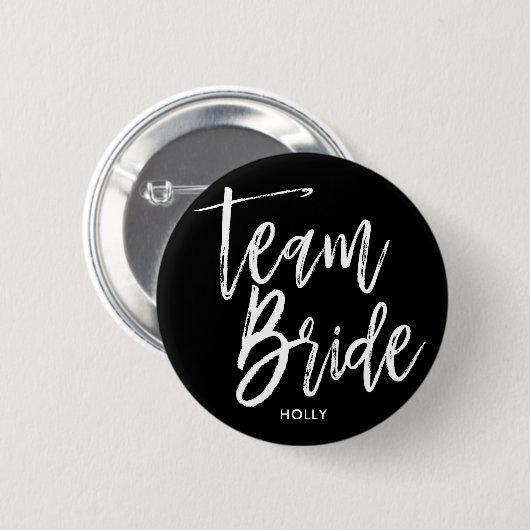 Team Bride | Manuscript Ronde Button 5,7 Cm (Voorkant /achterkant)
