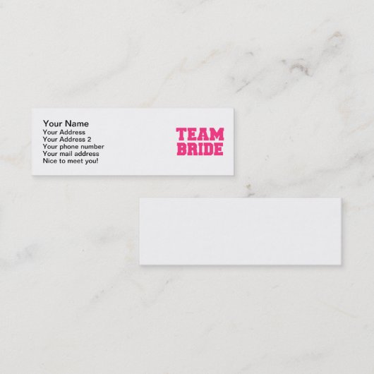 Team Bride Mini Visitekaartje (Voorkant / Achterkant)