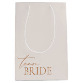 Team Bride minimalist Elegant Bachelorette Medium Cadeauzakje (Voorkant)