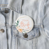 Team Bride. Modern Blumen Geometrik Button (In situ)