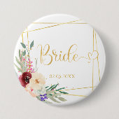 Team Bride. Modern Geometrik Ronde Button 7,6 Cm (Voorkant)