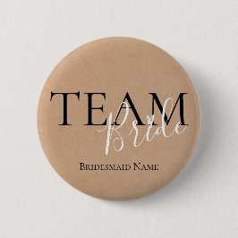 Team Bride | Naam Bridesmaid | Button voor weddens