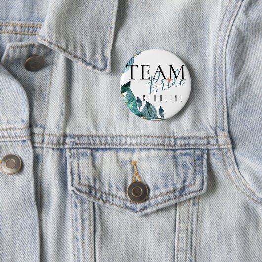 Team Bride | Naam Bridesmaid | Button voor weddens (In situ)