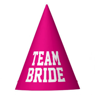 TEAM BRIDE neon roze bruiloftsfeest petten voor vo Feesthoedjes