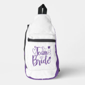 Team Bride Paarse Wit Sling Bag (Voorkant)