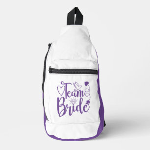 Team Bride Paarse Wit Sling Bag