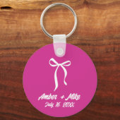 Team Bride Party Coquette Boog Favoriet Sleutelhanger (Achterkant)