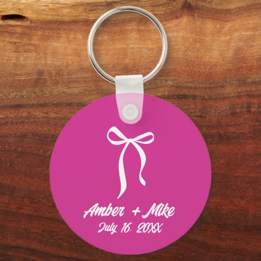 Team Bride Party Coquette Boog Favoriet Sleutelhanger (Achterkant)