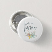 Team Bride Pastel Florals Wedding Ronde Button 3,2 Cm (Voorkant /achterkant)