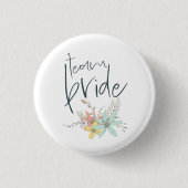 Team Bride Pastel Florals Wedding Ronde Button 3,2 Cm (Voorkant)