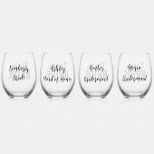 Team Bride Personalized Wedding Party Gift Wijnglas Zonder Voet (Achterkant)