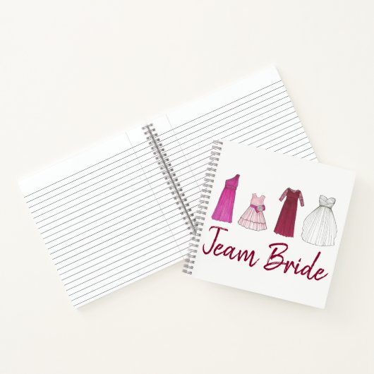 Team Bride Persoonlijke Bridesmaid Wedding Party Notitieboek (Binnen)