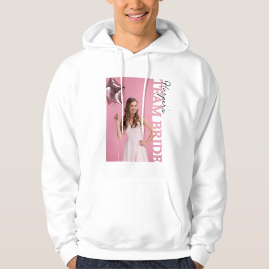 Team Bride Photo Hoodie | Personalised Hen Party (Voorkant)