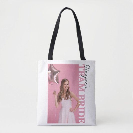 Team Bride Photo Tote Bag | Personalised Hen Party (Voorkant)