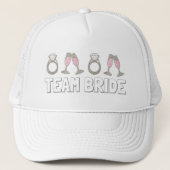 TEAM BRIDE Pink Champagne Diamond Bridal Trucker Pet (Voorkant)