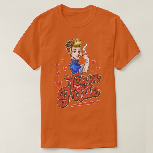 Team Bride Rock N' Roll Rockabilly Team Bride Vint T-shirt (Design voorkant)