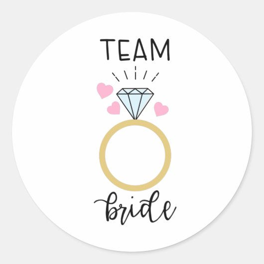Team Bride Ronde Sticker (Voorkant)