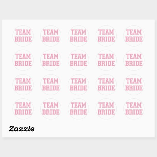 Team Bride Ronde Sticker (Vel)