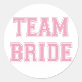 Team Bride Ronde Sticker (Voorkant)
