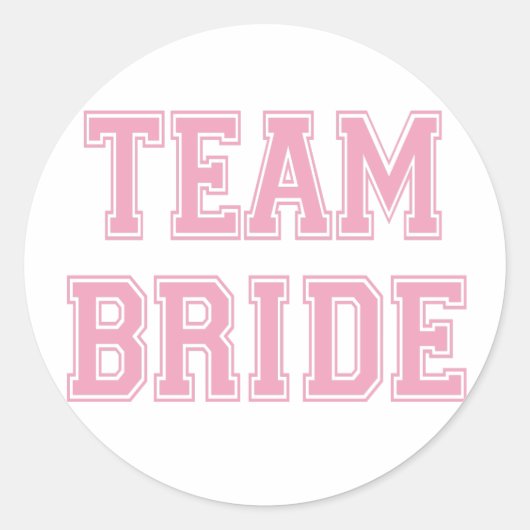 Team Bride Ronde Sticker (Voorkant)