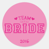 Team Bride Ronde Sticker (Voorkant)