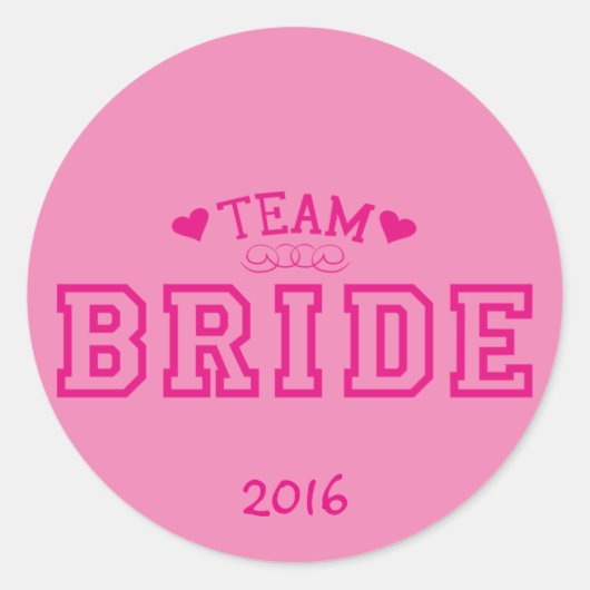 Team Bride Ronde Sticker (Voorkant)