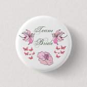 Team Bride, rosa Ronde Button 3,2 Cm (Voorkant)