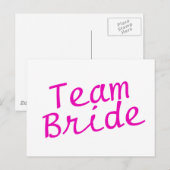 Team Bride Roze Briefkaart (Voorkant / Achterkant)