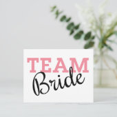 Team Bride Roze Manuscript Briefkaart (Staand voorkant)