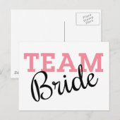 Team Bride Roze Manuscript Briefkaart (Voorkant / Achterkant)