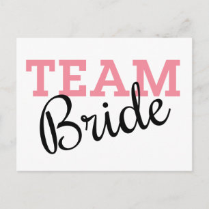 Team Bride Roze Manuscript Briefkaart