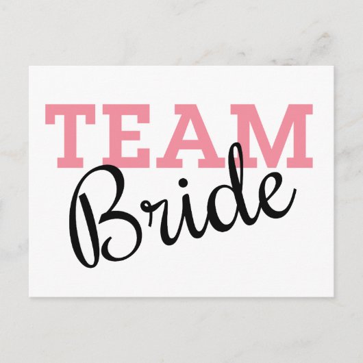 Team Bride Roze Manuscript Briefkaart (Voorkant)