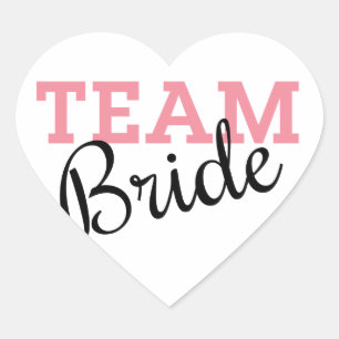 Team Bride Roze Manuscript Hart Sticker