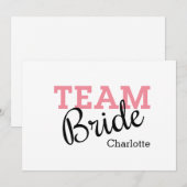 Team Bride Roze Manuscript Kaart (Voorkant / Achterkant)