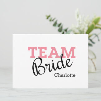 Team Bride Roze Manuscript Kaart